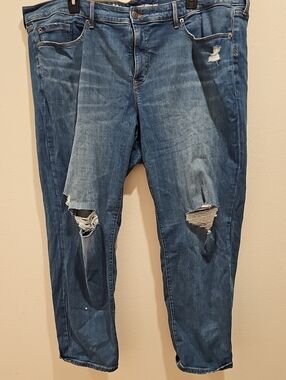 torrid Distressed Mid Blue Stretch Jeans